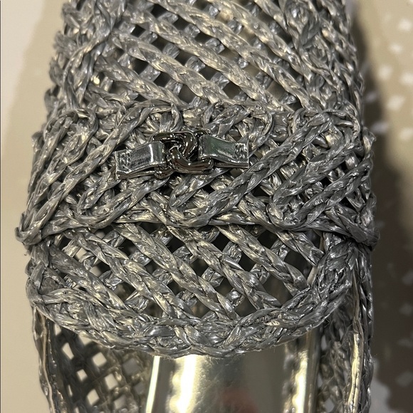 AEROSOLES Women's Metallic Silver Flats, Hannah Rafia, 8 - Picture 4 of 6